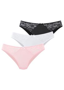 Slip Petite Fleur, Herren, Gr. 40/42, 3 Stk., rosa, wei&szlig;, schwarz, Microtouch, Obermaterial: 87% Polyamid, 13% Elasthan, Unterhosen Slip, mit Spitzeneins&auml;tzen