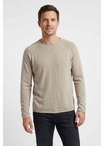 Jack & Jones Strickpullover JACK & JONES "JJBREEZE KNIT CREW NECK", Herren, Gr. XL, string, Strick, Obermaterial: 100% Baumwolle, unifarben, regular fit, Rundhals, Pullover Strickpullover