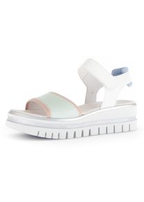 Keilsandalette Gabor, Damen, Gr. 40, gr&uuml;n (mint, wei&szlig;), Glattleder, kontrastfarbene Details, Schuhe Keilsandalette, Plateau, Riemchensandale, Sommerschuh mit Fersenpolsterung