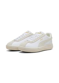 Sneaker Puma "CLUB KLASSIKA", Damen, Gr. 42,5, wei&szlig; (Puma wei&szlig;, warm wei&szlig;, Puma gold), Leder, Schuhe Sneaker, Obermaterial aus Leder, Innenmaterial aus Textil