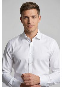 Langarmhemd MARVELIS, Herren, Gr. 43, Extra verl&auml;ngerter Arm, wei&szlig;, Web, Obermaterial: 100% Baumwolle, k&ouml;rpernah normal, 2-Knopf-Manschette, Hemden Langarmhemd, New York Kentkragen, Businesshemd, k&ouml;rpernah, extra langer Arm