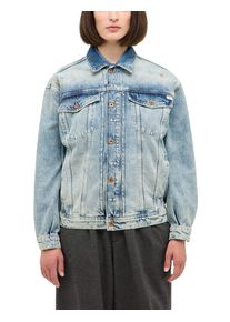Outdoorjacke Mustang "Damen Style Arcata Boyfriend Jacket", Damen, Gr. S, hellblau, Denim/Jeans, 100% Baumwolle, unifarben, loose fit, Jacken Outdoorjacke