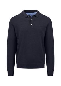 Strickpullover Fynch-Hatton, Herren, Gr. 3XL, navy, Strick, Obermaterial: 100% Baumwolle, unifarben, normal h&uuml;ftbedeckend, Rundhals, Flachstrickb&uuml;ndchen, Pullover Strickpullover, aus Baumwolle, mit Polokragen und kurzer Knopfleiste