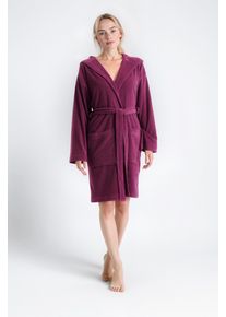 Damenbademantel OTTO HOME "Sina, ideal f&uuml;r Sauna & Spa, Hotelbademantel, Morgenmantel" Gr. XXXL, lila (berry), L:95cm, Wirkfrottee, Hausm&auml;ntel, Damenbademantel, einfarbiger Bademantel, kurz, hoher Baumwollanteil, XS-4XL