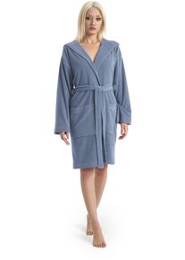 Damenbademantel OTTO HOME "Sina, ideal f&uuml;r Sauna & Spa, Hotelbademantel, Morgenmantel" Gr. XL, blau (hellblau), L:95cm, Wirkfrottee, Hausm&auml;ntel, Damenbademantel, einfarbiger Bademantel, kurz, hoher Baumwollanteil, XS-4XL