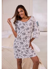 Nachthemd Vivance Dreams, Damen, Gr. 36/38, N-Gr, wei&szlig; (wei&szlig; paisley), Single Jersey, Obermaterial: 100% Viskose, Paisley, bequem kurz, Rundhals, Raglan&auml;rmel elastischer Bund, Kleider Nachthemd, mit Paisleymuster, Topseller