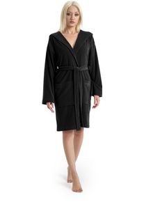 Damenbademantel OTTO HOME "Sina, ideal f&uuml;r Sauna & Spa, Hotelbademantel, Morgenmantel" Gr. XXL, schwarz, L:95cm, Wirkfrottee, Hausm&auml;ntel, Damenbademantel, einfarbiger Bademantel, kurz, hoher Baumwollanteil, XS-4XL, Topseller
