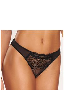 String Lascana "Eleonora", Damen, Gr. 44/46, schwarz, Microfaser, Obermaterial: 90% Polyamid, 10% Elasthan, k&ouml;rpernah, Unterhosen String, mit verf&uuml;hrerischen Cut-Outs
