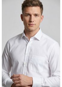 Langarmhemd MARVELIS, Herren, Gr. 48, N-Gr, wei&szlig;, Web, Obermaterial: 100% Baumwolle, normal, 2-Knopf-Manschette, Hemden Langarmhemd, modern fit, Businesshemd, b&uuml;gelfrei, New-Kentkragen