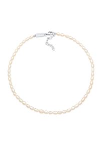 Silberkette Kuzzoi "Halskette Herren S&uuml;&szlig;wasser-Zuchtperle Oval 925 Silber" Gr. 42, silber, Halsketten, Herren, ohne Stein, Silber 925 (Sterlingsilber), Silberkette