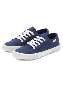 Sneaker Lascana, Damen, Gr. 36, blau (marine), Obermaterial: 100% Textilmaterial. Decksohle: 100% Textilmaterial. Futter: 100% Textilmaterial. Laufsohle: 100% Synthetik, unifarben, Basic, Schuhe Sneaker, aus Textil, Schn&uuml;rhalbschuh, Freizeitschuh, Turnschuh, Topseller