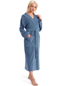 Damenbademantel OTTO HOME "Jule, ideal f&uuml;r Sauna & Spa, Hotelbademantel, Morgenmantel" Gr. S, blau (hellblau), L:120cm, Wirkfrottee, Hausm&auml;ntel, Damenbademantel, einfarbiger Leichtfrottier-Bademantel, hoher Baumwollanteil, XS-4XL