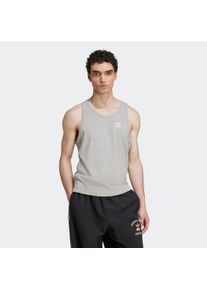 Tanktop adidas originals "TREFOIL ESSENTIALS", Herren, Gr. L, medium grau heather, wei&szlig;, Obermaterial: 60% Baumwolle, 40% Polyester, Rundhals, Tops Tanktop, klassischer Schnitt, ohne Verschluss
