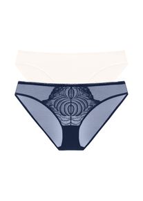 Slip Dorina "Lincoln 2PP Brief", Herren, Gr. S, blau, ivory, Obermaterial: 84% Polyamid, 10% Elasthan, 6% sonstige Fasern, k&ouml;rpernah, Unterhosen Slip, elastisch, Spitze, Mesh, feminin