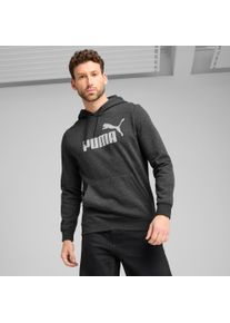 Kapuzensweatshirt Puma "ESS NO. 1 LOGO HOODIE FL", Herren, Gr. S, grau (schwarz gray heather), Fleece, Obermaterial: 66% Baumwolle, 34% Polyester, bedruckt, regular fit normal, Sweatshirts Kapuzensweatshirt, regul&auml;re Passform, mit verstellbarer Kapuze, mit K&auml;ngurutasche