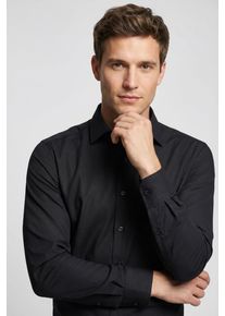 Langarmhemd MARVELIS, Herren, Gr. 46, Extra verl&auml;ngerter Arm, schwarz, Web, Obermaterial: 100% Baumwolle, 2-Knopf-Manschette, Hemden Langarmhemd, modern fit, verl&auml;ngerter Arm, Businesshemd, New-Kentkragen