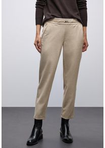 Stoffhose Street One "Style Bonny", Damen, Gr. 42, L&auml;nge 28, sanded beige meliert, Web, Obermaterial: 46% Polyester, 29% Polyamid, 15% Viskose, 10% Elasthan, meliert, regular fit lang, Hosen Stoffhose, mit elastischem Bund
