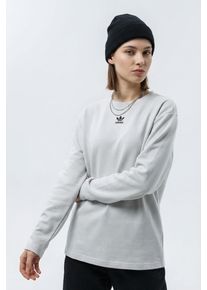 Langarmshirt adidas originals "ESSENTIALS LONGSLEEVE", Damen, Gr. M, wei&szlig;, schwarz, Obermaterial: 100% Baumwolle, Rundhals, Shirts Langarmshirt, lockerer Schnitt, Langarm, aus Baumwolljersey