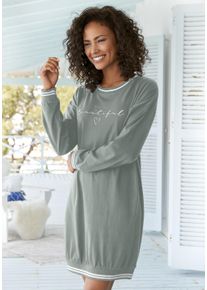 Nachthemd Vivance Dreams, Damen, Gr. 44/46, N-Gr, gr&uuml;n, Single Jersey, Obermaterial: 100% Baumwolle, Basic, bequem kurz, Rundhals, Rippb&uuml;ndchen, Kleider Nachthemd, mit Ripp-Abschl&uuml;ssen, Topseller