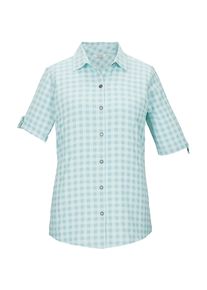 Funktionshemd Killtec "KOS 59 WMN WVN SHRT", Damen, Gr. 38, Normalgr&ouml;&szlig;en, hellblau, Obermaterial: 100% Polyester, Hemden Funktionshemd, Karierte, schnelltrocknende Damenbluse mit fixierbaren &Auml;rmeln