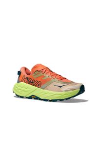 Trailrunningschuh Hoka One One "SPEEDGOAT 7", Damen, Gr. 38,5, persimmon, neon yuzu, Synthetik, Textil, Schuhe Trailrunningschuh