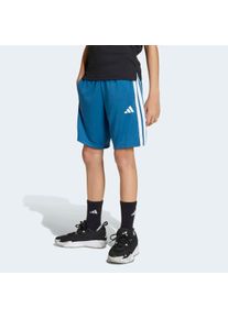 Shorts adidas Sportswear "TRAIN ESSENTIALS 3-STREIFEN KIDS", Damen, Gr. 176, N-Gr, dusky petrol, wei&szlig;,, Obermaterial: 100% Polyester, Hosen Shorts