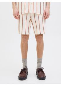 Jack & Jones Shorts JACK & JONES "JPSTJAIDEN COBA STRIPE JOG SHORT SRT SN", Damen, Gr. M, N-Gr, orange (arabian spice), Web, Obermaterial: 100% Baumwolle, gestreift, relaxed fit kniefrei, Hosen Shorts