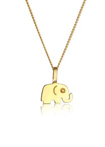 Kette mit Anh&auml;nger Elli Premium "Halskette 585 Gelbgold Elefant" Gr. 45, gold, Halsketten, Damen, ohne Stein, Gelbgold 585, Kette mit Anh&auml;nger