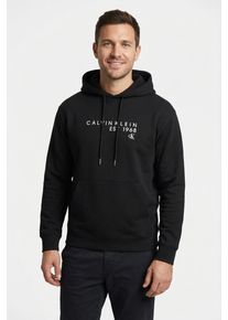 Kapuzensweatshirt Calvin Klein Jeans "CALVIN 1968 GRAPHIC", Herren, Gr. S, schwarz, Sweatware, Obermaterial: 100% Baumwolle, unifarben, l&auml;ssig geschnitten normal, Rundhals, eingesetzt Rippb&uuml;ndchen, Sweatshirts Kapuzensweatshirt, Regular fit mit Kapuze mit Kordelzug