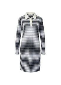 Tchibo - Gestreiftes Sweatkleid mit Polokragen - Damen - Gr. M - dunkelblau/gestreift
