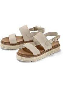 Tchibo - Plateau-Sandale aus Leder - Damen - Gr. 41 - beige