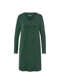 Tchibo - Nachthemd mit Spitzenbesatz - Damen - Gr. L - dunkelgr&uuml;n