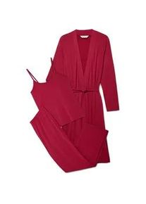 Tchibo - 3-teiliges Pyjama-Set - Damen - Gr. M - dunkelrot