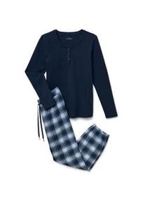 Tchibo - Flanell-Pyjama-Set - Damen - Gr. S - dunkelblau