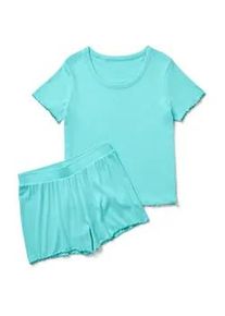 Tchibo - Shorty-Pyjama-Set aus Rippe - Damen - Gr. XS - t&uuml;rkis