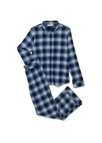 Tchibo - Flanell-Pyjama-Set - Damen - Gr. 40 - blau/kariert