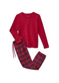 Tchibo - Flanell-Pyjama-Set - Damen - Gr. XL - rot
