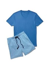 Tchibo - Shorty-Pyjama-Set - Herren - Gr. M - t&uuml;rkis/gestreift