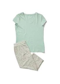 Tchibo - 3/4-Pyjama-Set - Damen - Gr. M - gr&uuml;n