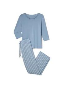 Tchibo - Pyjama - Damen - Gr. XL - hellblau/gestreift