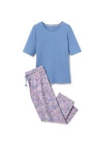 Tchibo - 7/8-Pyjama-Set - Damen - Gr. M - hellblau