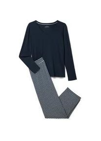 Tchibo - Pyjama - Damen - Gr. XL - dunkelblau/gestreift