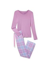 Tchibo - Pyjama mit Webhose - Damen - Gr. S - hellblau/kariert