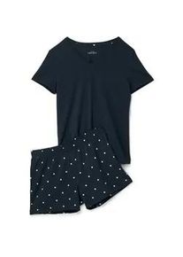 Tchibo - Shorty-Pyjama Punkte - Damen - Gr. S - wei&szlig;/gepunktet