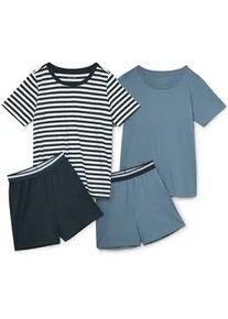 Tchibo - 2 Kinder-Pyjamas - Jungen - Gr. 134/140 - dunkelblau/gestreift