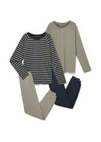 Tchibo - 2 Kinder-Pyjamas - Jungen - Gr. 122/128 - dunkelblau/gestreift