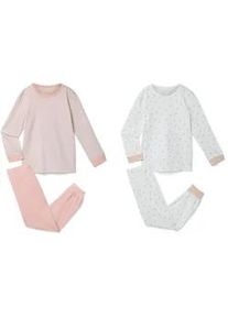 Tchibo - 2 Kinder-Pyjamas - M&auml;dchen - Gr. 98/104 - wei&szlig;/print