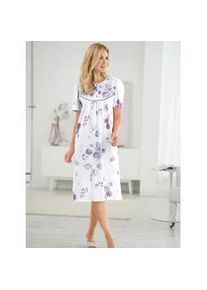 Nachthemd Arabella "Nachthemd", Damen, Gr. 52/54, Normalgr&ouml;&szlig;en, beige (ecru, bedruckt), 100% Baumwolle, gebl&uuml;mt, gemustert, Kleider Nachthemd