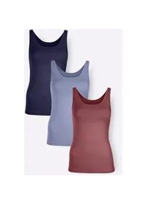 w&auml;schepur Achseltop W&Auml;SCHEPUR, Damen, Gr. 40/42, 3 Stk., Normalgr&ouml;&szlig;en, bunt (bleu, marine, bordeaux), 95% Baumwolle, 5% Elasthan, Unterhemden