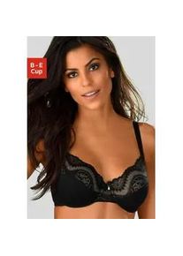 B&uuml;gel-BH Petite Fleur Gold, Damen, Gr. 80, Cup E, schwarz, Spitze, Obermaterial: 88% Polyamid, 12% Elasthan, BHs BH Spitzenw&auml;sche Spitzen-BH B&uuml;gel-BH, mit Obercup aus floraler Spitze, sexy Dessous